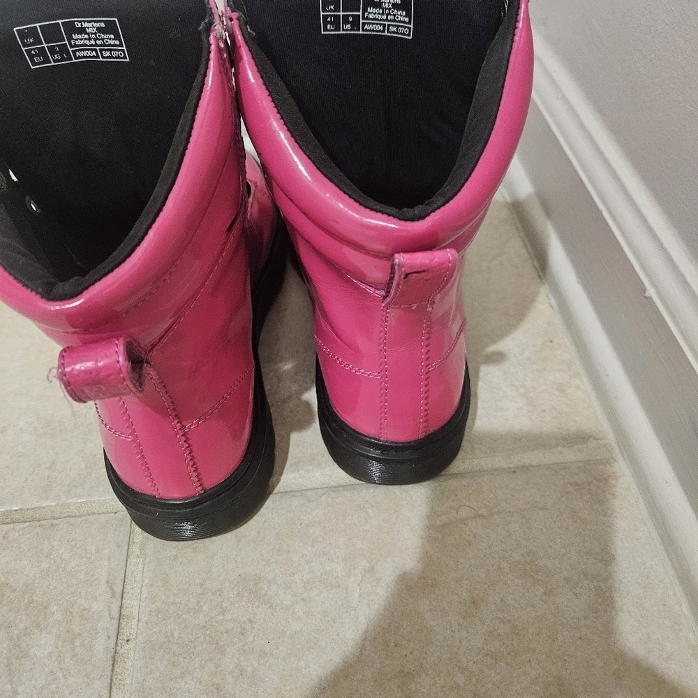 Rare Dr Martens Combat Boot Barbie Core Hot Pink Mix Style Womens US 9 EU 41 - Picture 5 of 15